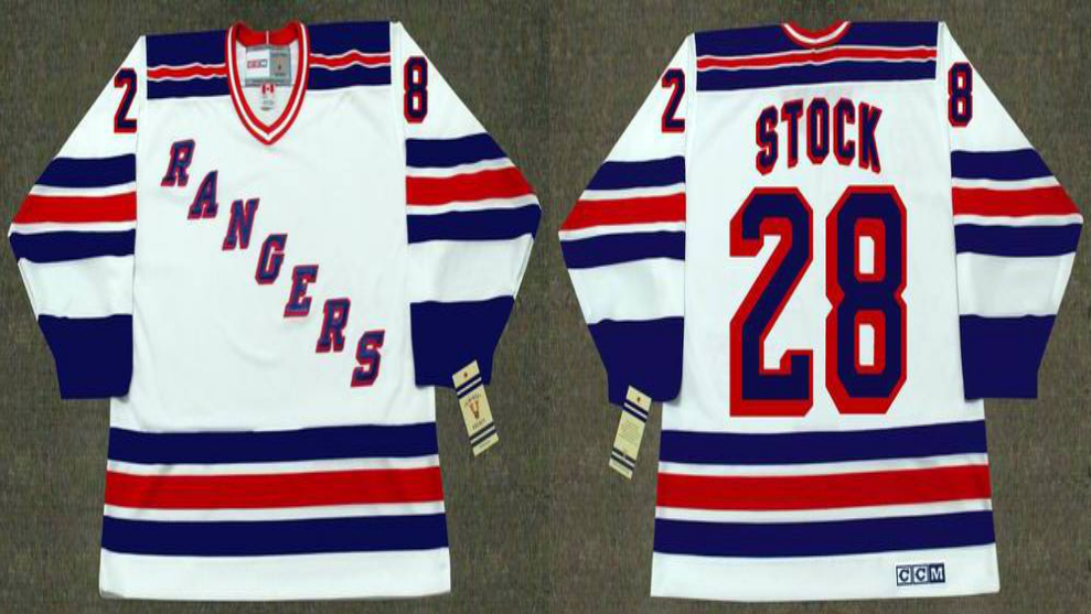 2019 Men New York Rangers 28 Stock white CCM NHL jerseys